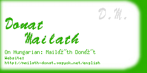 donat mailath business card